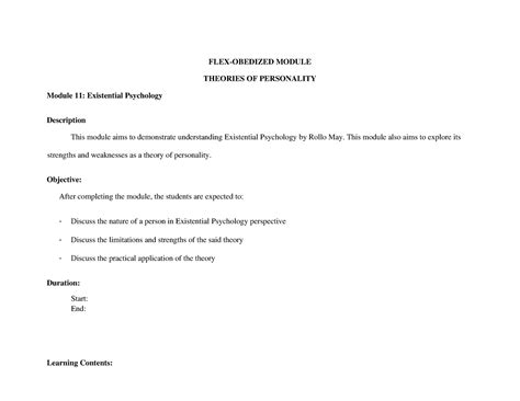 Module Rollo May And Existential Psychology Flex Obedized Module