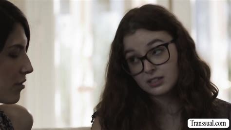 Nerd Teen Lets Her TS Friend Lick And Fuck Her Tight Pussy