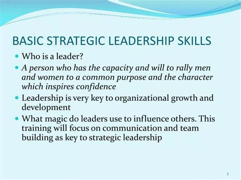 Ppt Basic Strategic Leadership Skills Powerpoint Presentation Free