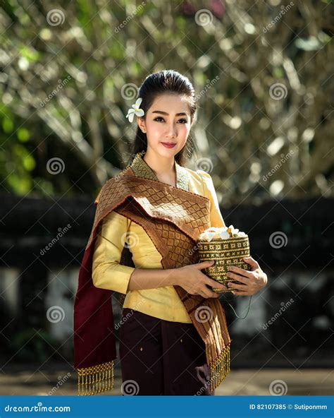 Beautiful Laos Woman Stock Image Image Of Outdoors Learning 82107385