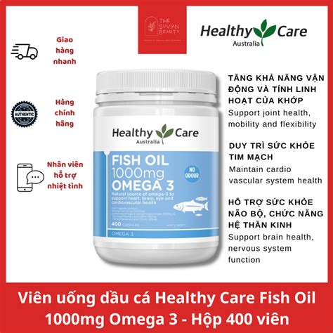 Viên uống dầu cá Healthy Care Fish Oil 1000mg Omega 3 Hộp 400 viên