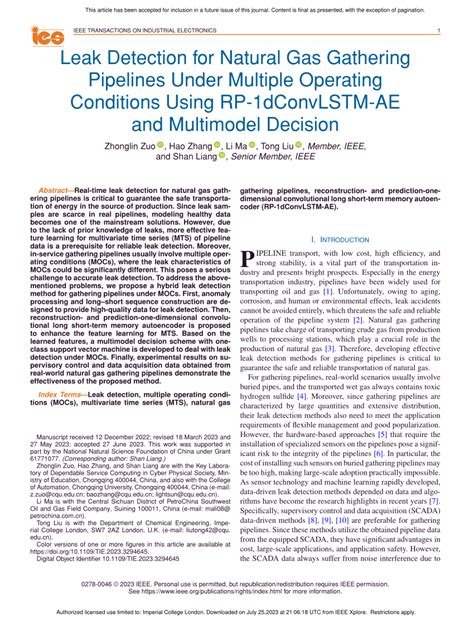 PDF Leak Detection For Natural Gas Gathering Pipelines Under Multiple