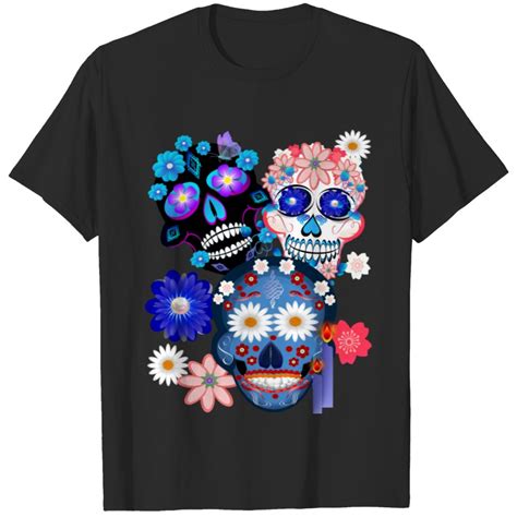 3 Skulls Day Of The Dead T Shirt Sold By Alex Rodriguez Sku 2062742