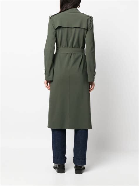 Harris Wharf London Belted Trench Coat In Green | ModeSens