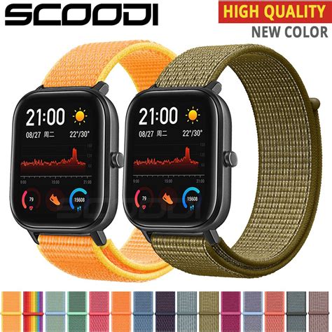 Pulseira De Nylon Tecido Para Huami Amazfit GTS 4 4mini 3 2 2e 2mini