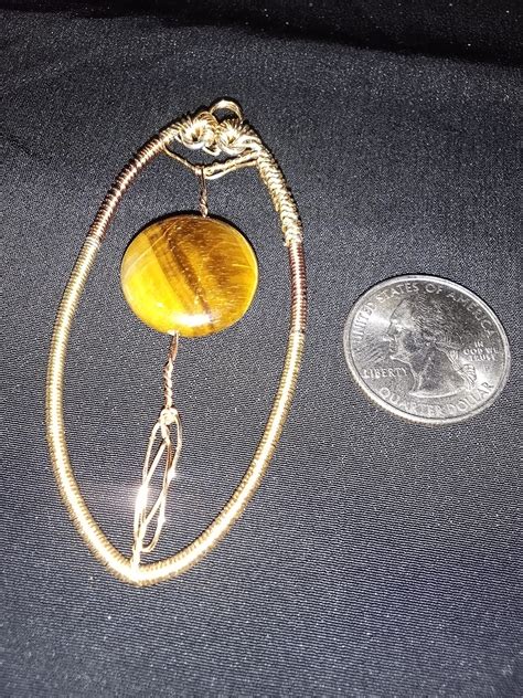 Wire Wrapped Tiger S Eye Talisman Pendant Etsy