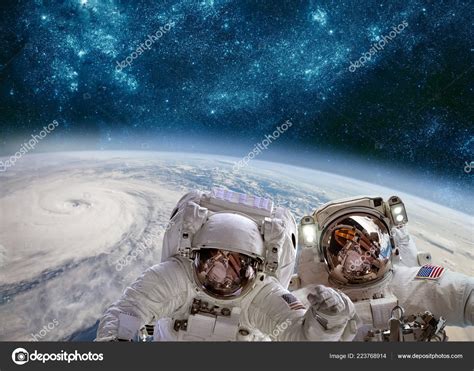 Astronaut Outer Space Backdrop Planet Earth Typhoon Planet Earth