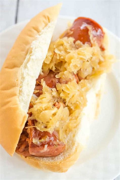 Slow Cooker Kielbasa And Sauerkraut With Beer And Brown Sugar Brown Eyed Baker