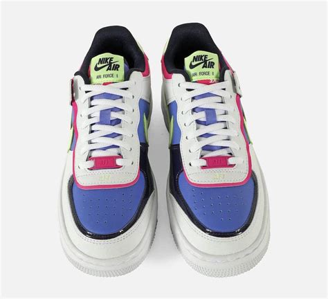 Nike Air Force Shadow White Barely Volt Sapphire Fire Pink Cj