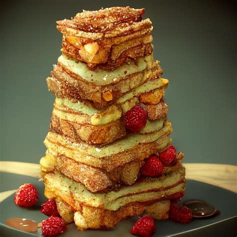 Premium Ai Image A Stack Of French Toast With A Strawberry On Top