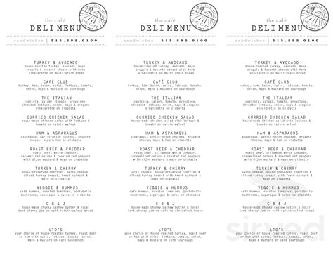 The Cafe menu in Ames, Iowa, USA