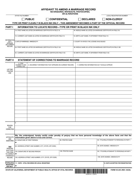 South Carolina Affidavit To Amend A Birth Certificate Printable Form