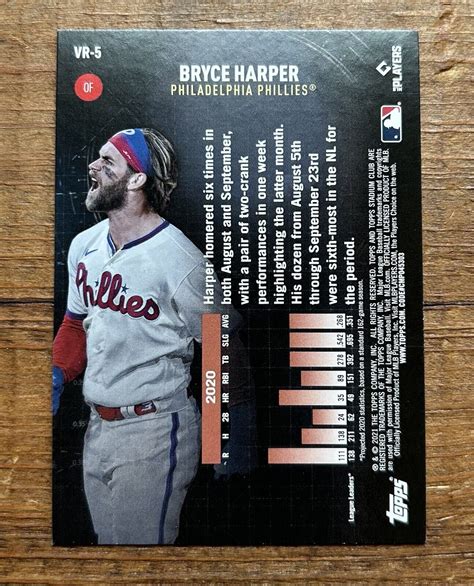 Bryce Harper Topps Stadium Club Virtual Reality Insert Vr