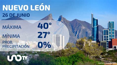 Clima en Nuevo León para el 26 de junio de 2023 UnoTV