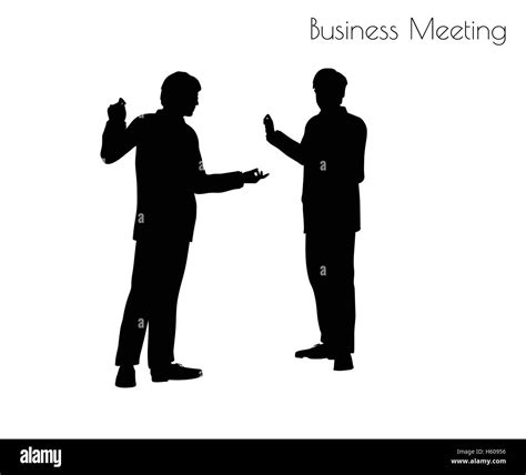 Eps 10 Vector Illustration Of Man In Business Meeting Pose On White