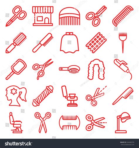 Hairdresser Icons Set Set 25 Hairdresser Stock Vector Royalty Free 644482576 Shutterstock