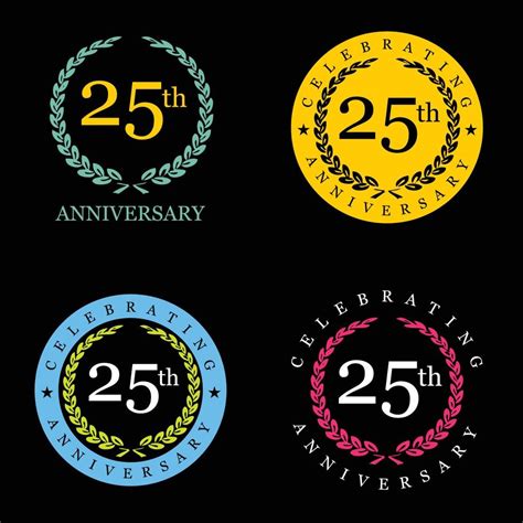 Celebrating Anniversary Badges With Elegent Design Vector 13305149