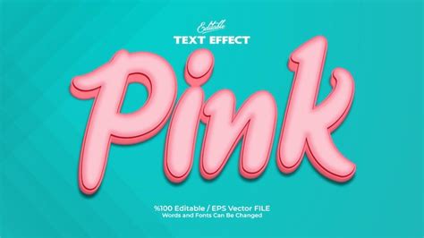 Efecto De Texto Rosado Editable Vector Premium