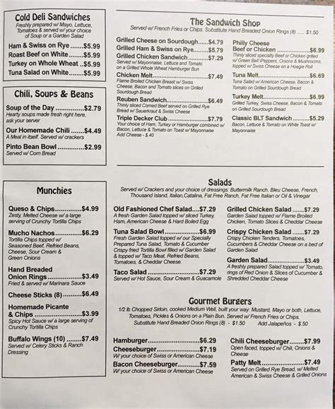 Menu At Benbrook Cafe Fort Worth