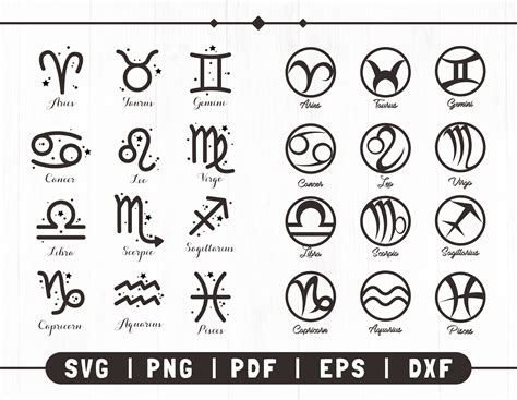 Zodiac Svg Horoscope Svg Astrology Svg Zodiac Signs Bundle - Etsy Australia