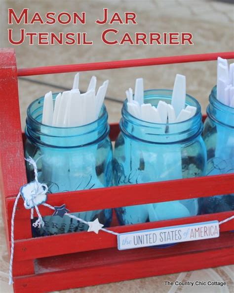 Easy DIY Mason Jar Utensil Carrier