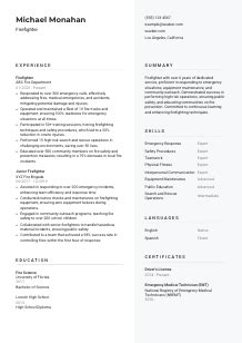 Firefighter Cv Example