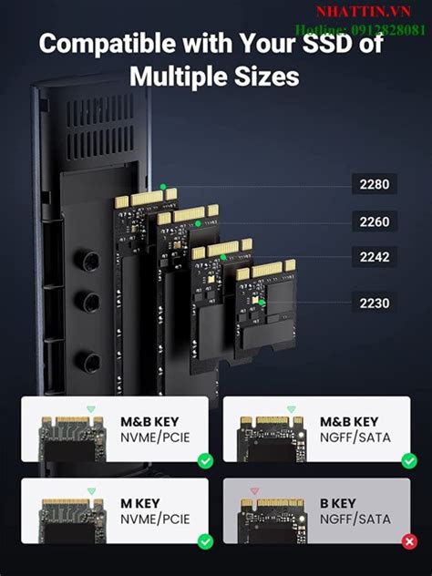 Box ổ Cứng Ssd M2 Hỗ Trợ Nvmesata Usb Type C 32 Gen2 Tốc độ 10gbps Ugreen 90264 Cao Cấp Max 2tb