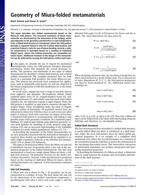 PDF Geometry Of Miura Folded PDF FileIn Plane Kinematics When