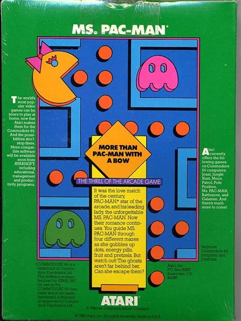 Ms Pac Man Commodore Box Cover Art Mobygames