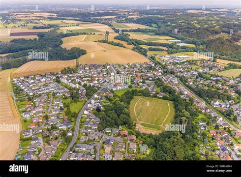 Aerial view, open space and town view Ardey with municipal ...