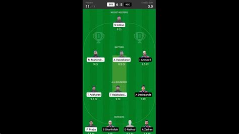 Byb Vs Kcc Dream11 Match Today YouTube