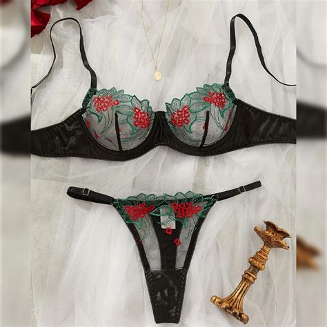 Sexy Lingerie Fancy Lace Erotic Set Woman Pieces Transparent Women S Underwear Embroidery