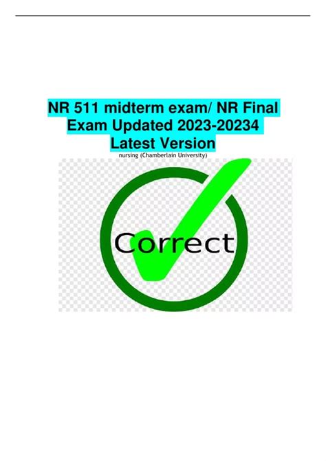 NR 511 midterm exam/ NR Final Exam Updated Latest Version nursing
