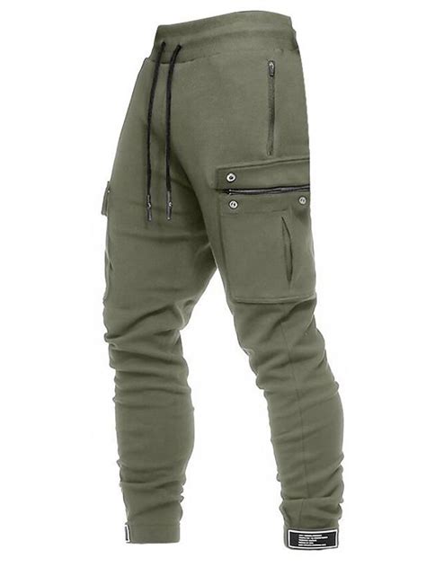 Homme Joggings Pantalon Cargo Pantalon Cordon Taille Elastique Multi