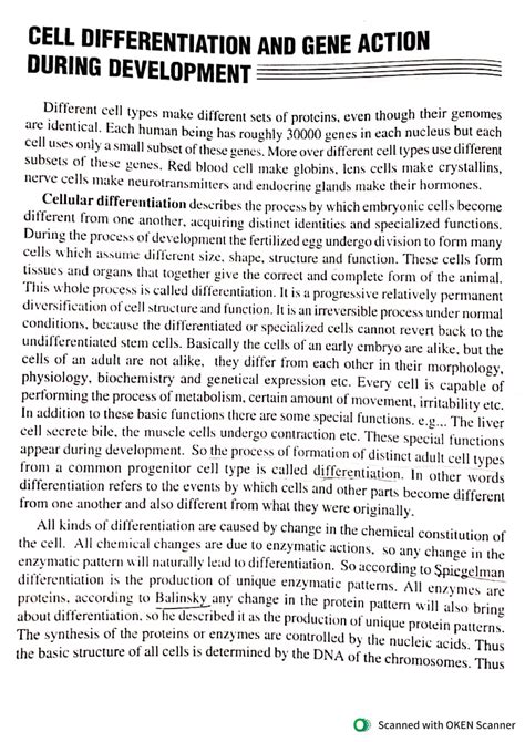 Cell differentiation and gene action during development - Bsc zoology ...