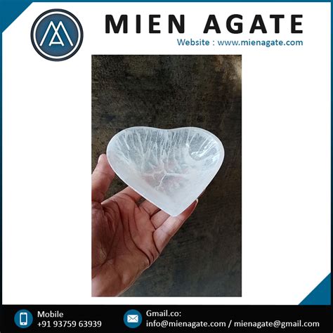 Wholesale Natural High Quality Carved Selenite Heart Shaped Bowls 5