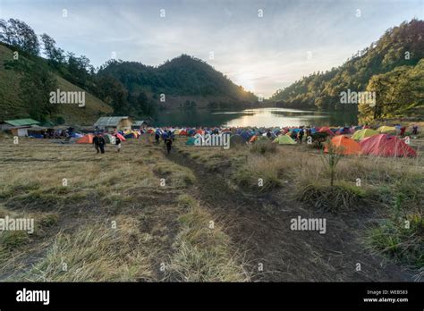 Ranu Kumbolo Lake Is Holy Lake For Hindu Located In Bromo Tengger