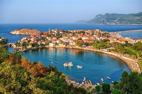 HD wallpaper: orange concrete building, sea, home, Bay, Turkey, harbour ...