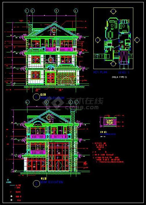 某地多层豪华别墅建筑设计cad施工方案图施工方案土木在线