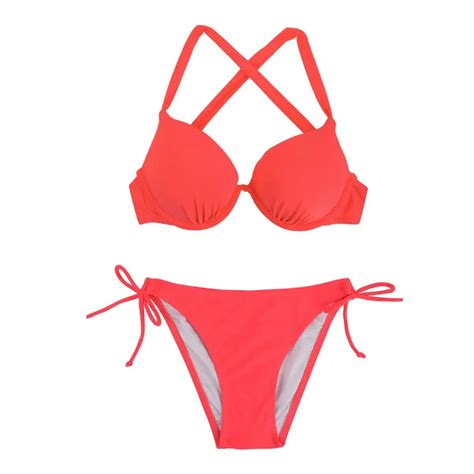 Women Push Up Sexy Bikini Set 2016 Summer Low Waist Tie Side Swimwear