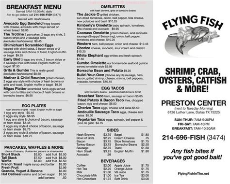 Online Menu of Flying Fish Restaurant, Dallas, Texas, 75225 - Zmenu