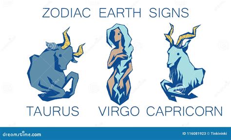 Collection Of Zodiac Signs Vector Illustration Of Earth Zodiacal