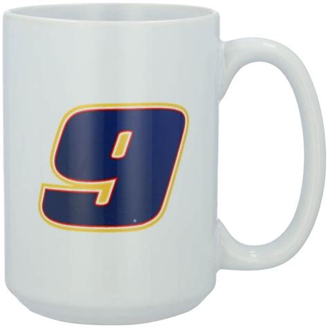 A White Coffee Mug With The Letter G In Blue Yellow And Red On It