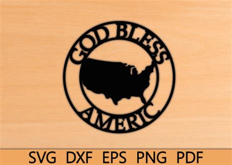 1 God Bless American Map Wall Art Laser Designs And Graphics