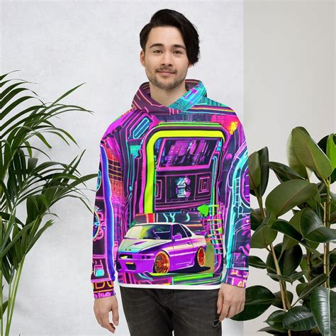 Cyberpunk Jdm Fast And Furious Hoodie Retro Futuristic Neon Etsy