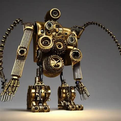 Steampunk Robot Many Gears Cables Wires Stable Diffusion Openart