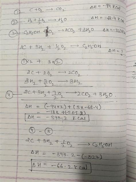 Question 16 A Enthalpy Of Combustion Of Graphite H2 And E Calculate