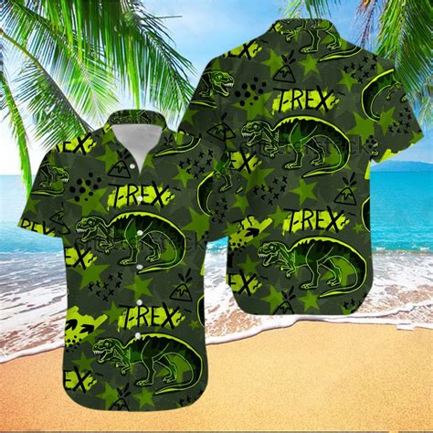 T Rex Green Hawaiian Shirts Limotees