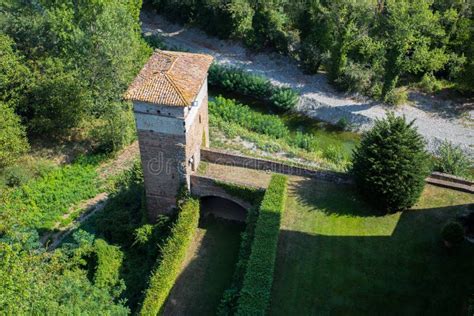 View Of Rivalta Castle In Rivalta Trebbia Town Piacenza Province