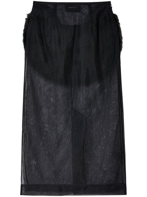 Simone Rocha Semi Sheer Pencil Skirt Black Farfetch Uk